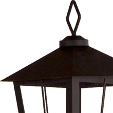 43" Black Geometric Glass And Metal Floor Lantern Candle Holder
