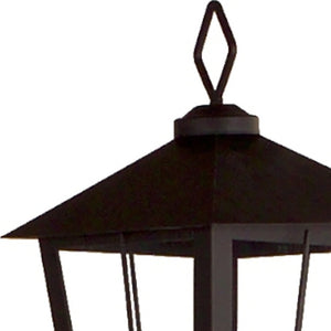 43" Black Glass and Metal Geometric Floor Lantern Candle Holder