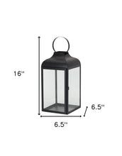 Set Of Two Black Flameless Floor Lantern Candle Holder