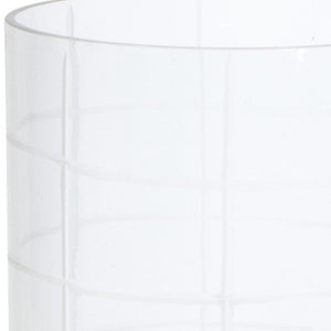 12" Silver And Clear Geometric Iron And Glass Tabletop Hurricane Candle Holder
