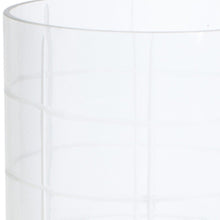 12" Silver and Clear Iron and Glass Geometric Tabletop Hurricane Candle Holder