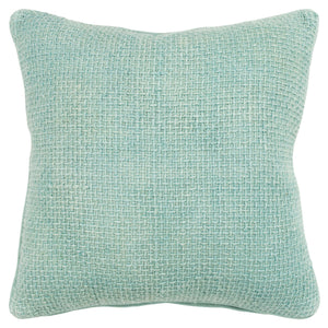 20" Mint Green Weave Cotton Blend Throw Pillow