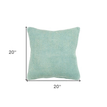 20" Mint Green Weave Cotton Blend Throw Pillow