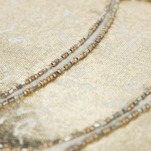 14" X 14" Gold and Ivory Thanksgiving Pumpkin Abstract Cotton Throw Pillow With Embroidery, Beads, Pom Poms