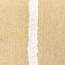14" X 14" Yellow and White Cotton Pillow With Tassels Edges