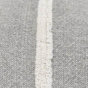 14" X 14" Gray and White Cotton Pillow With Tassels Edges