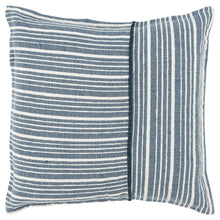 20" Blue and White Cotton Pillow With Embroidery Edges