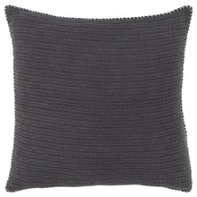 22" Charcoal Striped Cotton Throw Pillow