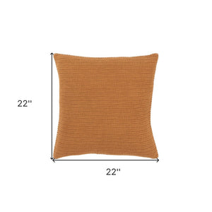 22" Pumpkin Striped Cotton Throw Pillow