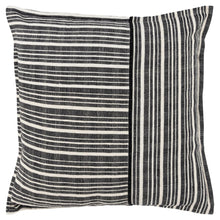 20" Black and White Cotton Pillow With Embroidery Edges