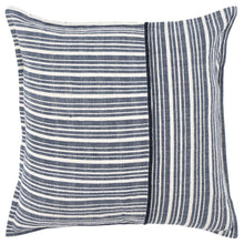 20" Blue and White Cotton Pillow With Embroidery Edges