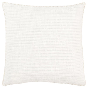 22" White Striped Cotton Throw Pillow