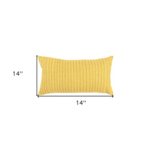 14" X 14" Yellow Cotton Blend Pillow