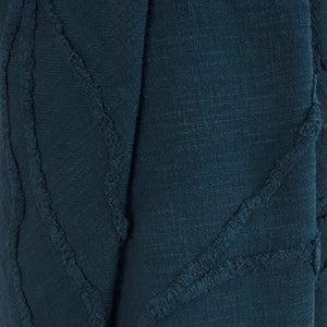 Teal Blue Woven 100% Woven Textured Cotton Throw Blanket