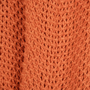 Orange Woven 100% Cotton Throw Blanket