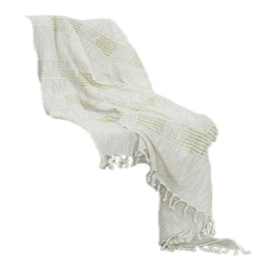Natural Woven Cotton Throw Blanket