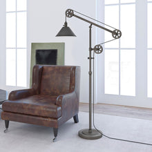 70" Steel Reading Floor Lamp With Silver Cone Shade