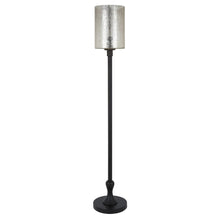 68" Black Torchiere Floor Lamp With Clear Transparent Glass Drum Shade