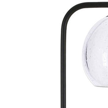 68" Black Adjustable Reading Floor Lamp With Clear Seeded Glass Globe Shade