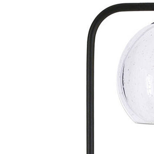 68" Black Adjustable Reading Floor Lamp With Clear Seeded Glass Globe Shade