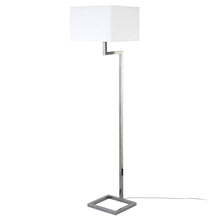 64" Nickel Floor Lamp With White Frosted Glass Rectangular Shade