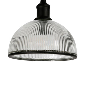 58" Black Swing Arm Floor Lamp With Clear Glass Dome Shade