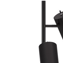 65" Black Three Light Tree Floor Lamp With Black Metal Drum Shade