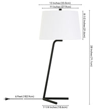 28" Black Metal Table Lamp With White Drum Shade