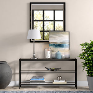 28" Nickel Metal Buffet Lamp With White Empire Shade
