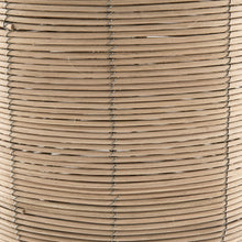 20" Natural Rattan Table Lamp With White Drum Shade