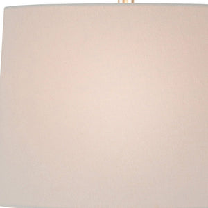 21" Clear Glass Gourd Table Lamp With White Drum Shade