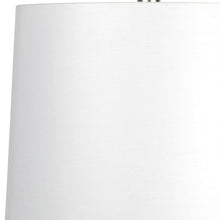 21" White Glass Gourd Table Lamp With White Drum Shade