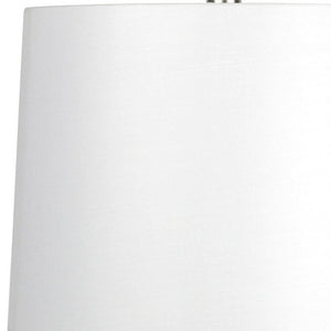 21" White Glass Gourd Table Lamp With White Drum Shade