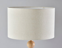 28" Brown Solid Wood Candlestick Table Lamp With Off White Drum Shade