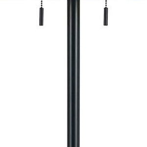 59" Bronze Two Light Traditional Shaped Floor Lamp With Brown Rectangular Shade