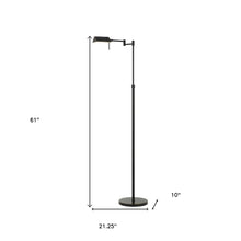 61" Bronze Adjustable Swing Arm Floor Lamp