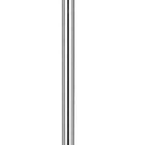61" Chrome Tray Table Floor Lamp With White Square Shade