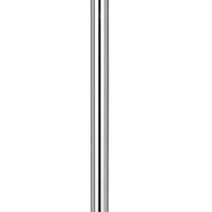 61" Chrome Tray Table Floor Lamp With White Square Shade