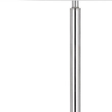 61" Chrome Tray Table Floor Lamp With White Transparent Glass Square Shade