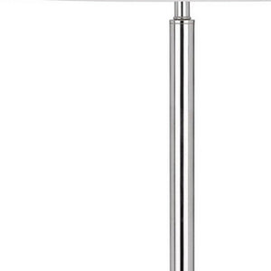 61" Chrome Tray Table Floor Lamp With White Transparent Glass Square Shade