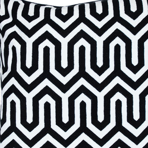 20" Black Geometric Cotton Throw Pillow