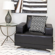 20" Black Geometric Cotton Throw Pillow