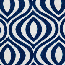 20" X 20" Blue Geometric Cotton Zippered Pillow