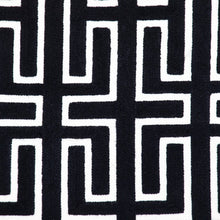 20" X 20" Black Geometric Cotton Zippered Pillow