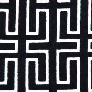 20" X 20" Black Geometric Cotton Zippered Pillow