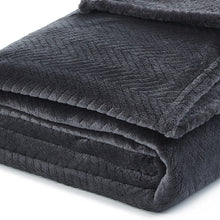 60" X 70" Dark Slate Gray Knitted Polyester Plush Throw Blanket