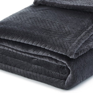 60" X 70" Dark Slate Gray Knitted Polyester Plush Throw Blanket