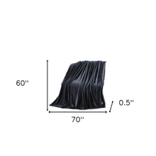 60" X 70" Dark Slate Gray Knitted Polyester Plush Throw Blanket