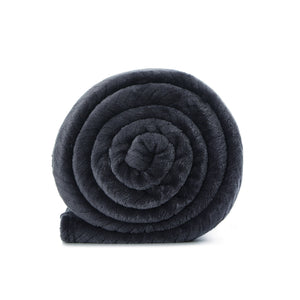 60" X 70" Dark Slate Gray Knitted Polyester Plush Throw Blanket