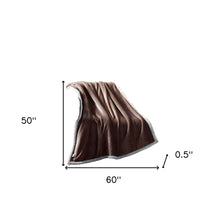 50" X 60" Brown Knitted Polyester Plush Throw Blanket